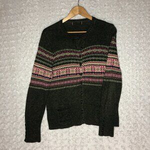 Tiara International Women's‎ Fair Isle Button Up Cardigan Size Medium